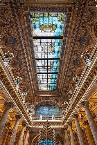 Nice French Riviera Gilded Hall Skylight Vertical Art déco reproduction