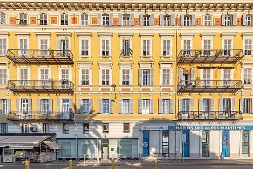 Nice French Riviera Yellow Facade Alpes Maritimes Art Print