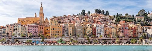 Menton French Riviera Hillside Town Panorama Art Print