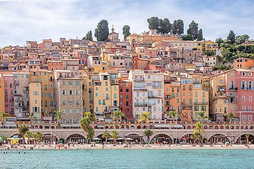 Menton French Riviera Colorful Waterfront Buildings Art Print