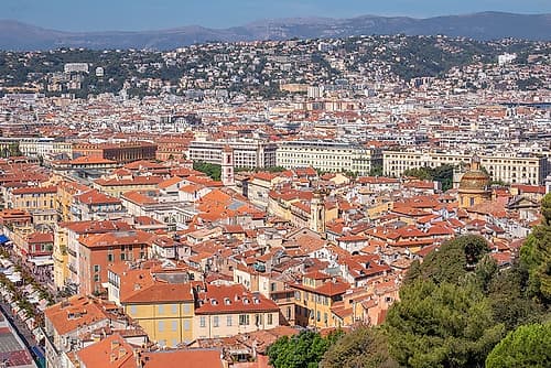 Nice French Riviera Rooftop Panorama Inland View Art Print