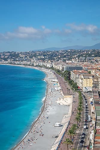 Promenade des Anglais Nice Elevated View Plage reproduction