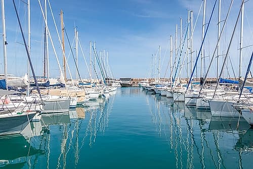 French Riviera Marina Center Aisle View Art Print