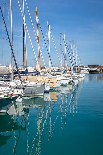 French Riviera Marina Vertical Masts Art Print