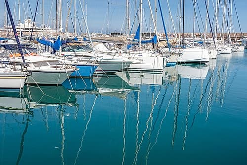 French Riviera Marina Mast Reflections Art Print