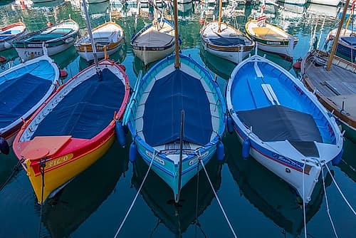 Port Lympia Nice Boats From Above Art Print
