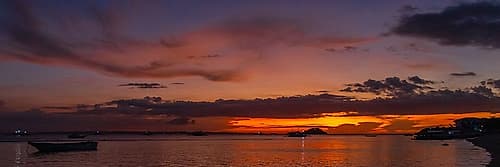 Panoramic Sunset Seascape, Philippines, Southeast Asia Doré reproduction