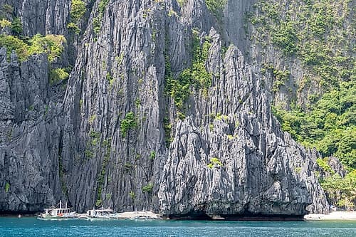 Boats at Secluded Cove, El Nido, Palawan, Philippines Art Print by Richard Silver