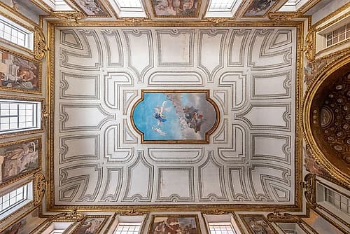 Painted Palace Ceiling Fresco, Naples, Italy Art Print