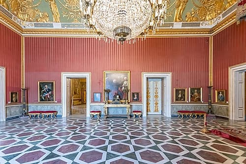 Royal Palace Gallery with Portraits, Naples, Italy Art déco reproduction