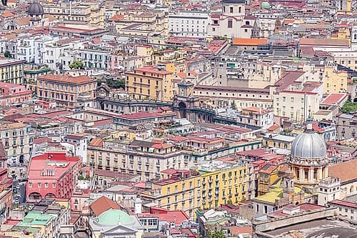 Aerial View of Naples Rooftops, Italy Art Print by Richard Silver