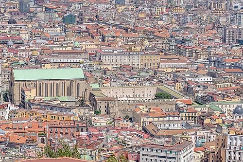 Panoramic View of Naples with Historic Church, Italy Art Print