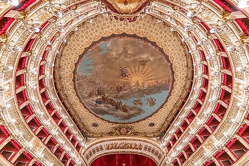 Opera House Dome Ceiling Mural, Naples, Italy Art Print