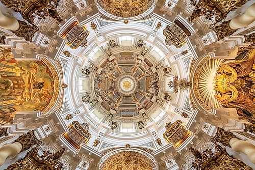 Elaborate Church Dome Ceiling, Seville, Spain Art Print by Richard Silver