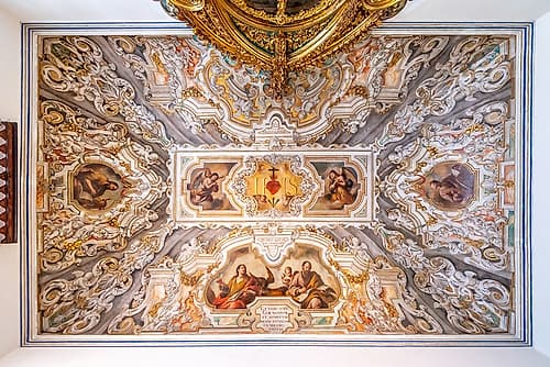 Baroque Ceiling Fresco with Chandelier, Seville, Spain Classical Print