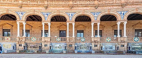 Plaza de Espana Tiled Arcade Facade, Seville, Spain Art déco reproduction