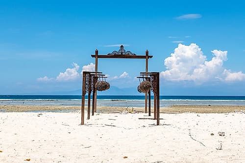 Decorative Beach Gate Archway, Gili Islands, Indonesia Art Print