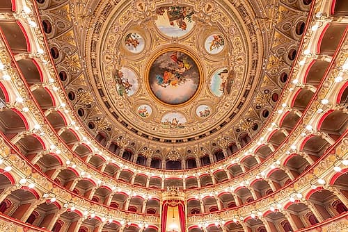 Teatro San Carlo Opera House Dome Ceiling, Naples, Italy Art Print