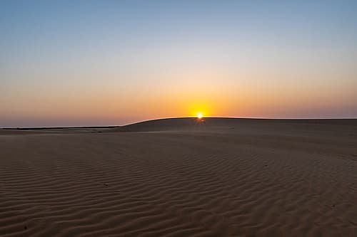 Sand Dunes at Sunset in the Desert Art Print