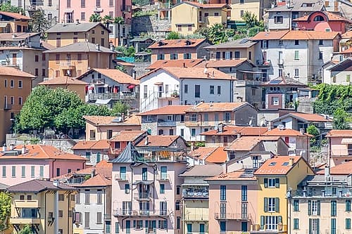 Colorful Hillside Village Rooftops, Italy Art Print by Richard Silver