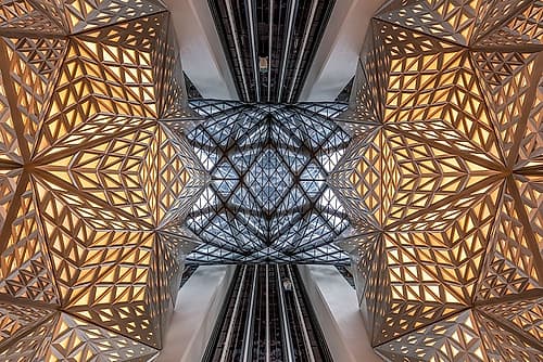 Geometric Star Atrium Ceiling, Morpheus Hotel, Macau Art Print