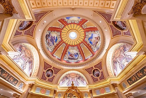 Painted Dome Ceiling with Gold Star Motif, Macau Art Print