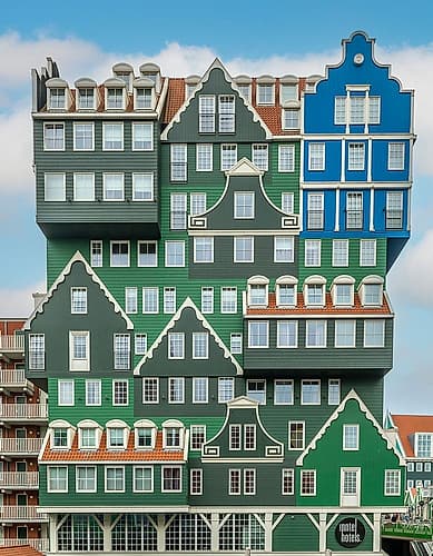 Inntel Hotel Stacked House Facade, Zaandam, Netherlands Art Print by Richard Silver