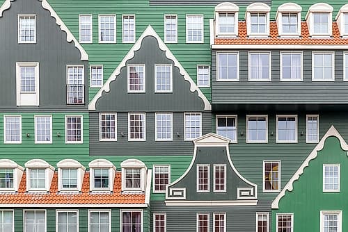 Inntel Hotel Traditional Dutch House Facade, Zaandam, Netherlands Art Print by Richard Silver