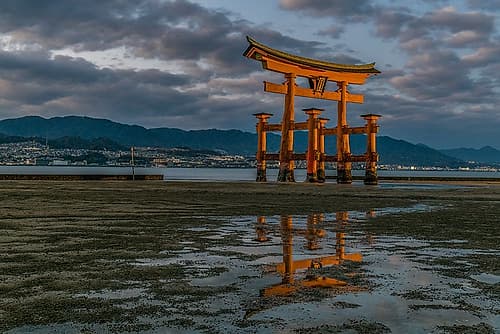Floating Torii Gate, Itsukushima Shrine, Miyajima, Japan Art Print