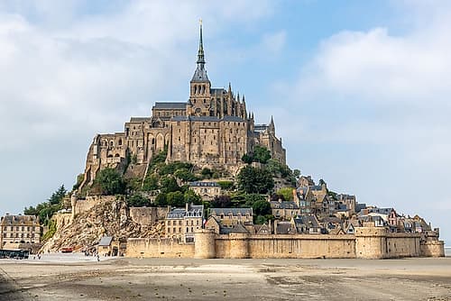 Mont Saint-Michel Abbey and Village, Normandy, France Art Print