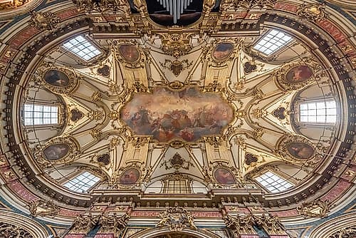 Baroque Church Dome Fresco Ceiling, Milan, Italy Classical Print