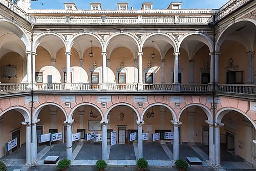 Renaissance Palazzo Courtyard with Double Arcade, Italy Classical Print