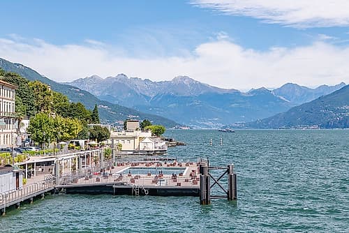 Waterfront Promenade, Lake Como, Italy Art Print