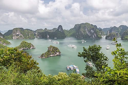 Ha Long Bay Limestone Islands, Vietnam Art Print by Richard Silver