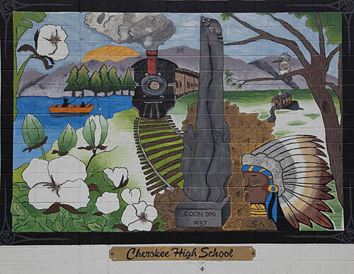 Mural at Cherokee High School, Cherokee, Alabama Art Print