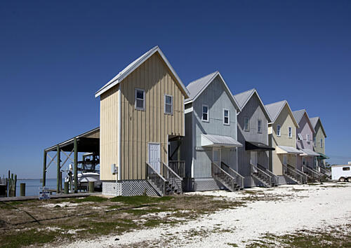 Fishing Houses Line the Beach on Dauphin Island, Alabama II Art Print