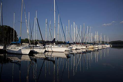 Sailboats on Lake Guntersville, Guntersville Alabama I Art Print