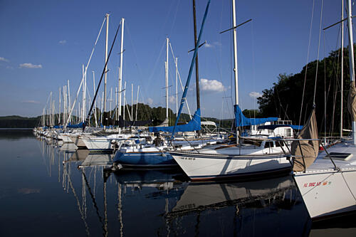 Sailboats on Lake Guntersville, Guntersville Alabama III Art Print