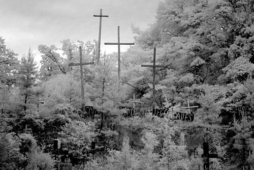 Rough Wooden Crosses and Peeling Hand-Lettered Signs, Prattville, Alabama IV Art Print