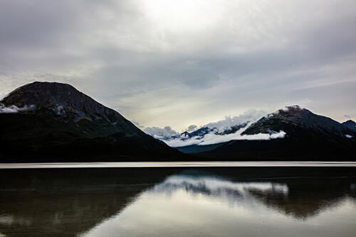 Mountains from Sterling Highway from Anchorage to Homer in Alaska V Art Print