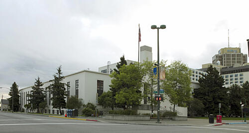Side Oblique, Federal Building, Anchorage, Alaska Art Print