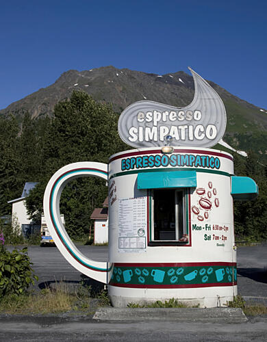 Espresso Simpatico Coffee Shop, Seward, Alaska Art Print