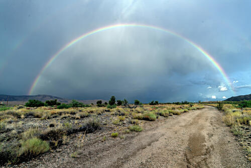 Double Rainbow the Upper One Is Faint over Antares, Arizona Art Print