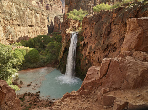 Havasu Falls in Havasu Canyon, in Coconino County, Arizona II Art Print
