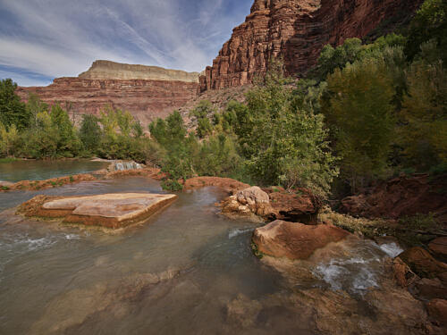 Pools Above Fifty-Foot Falls in Havasu Canyon, in Coconino County, Arizona Art Print