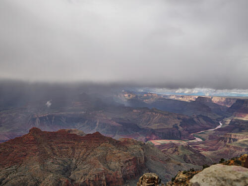 Storm Clouds Enhance the Remote Majesty of the Grand Canyon in North-Central Arizona II Art Print