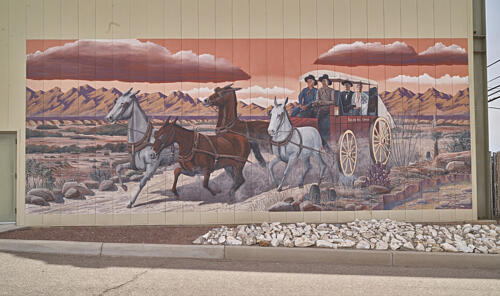 Old West Scene on a Mural in Benson, Arizona Art Print
