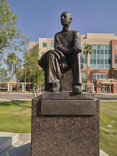 Statue of Dr. John Chandler in a Park Named for Him in Chandler, Arizona Art Print