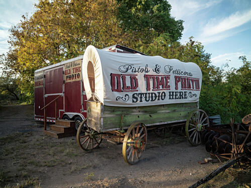 Pistols and Petticoats Studio in a Conestoga Wagon, McGuireville, Arizona Art Print
