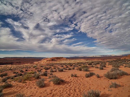 Cotton Ball-Like Clouds Drift over the Northern Arizona Town of Page Art Print